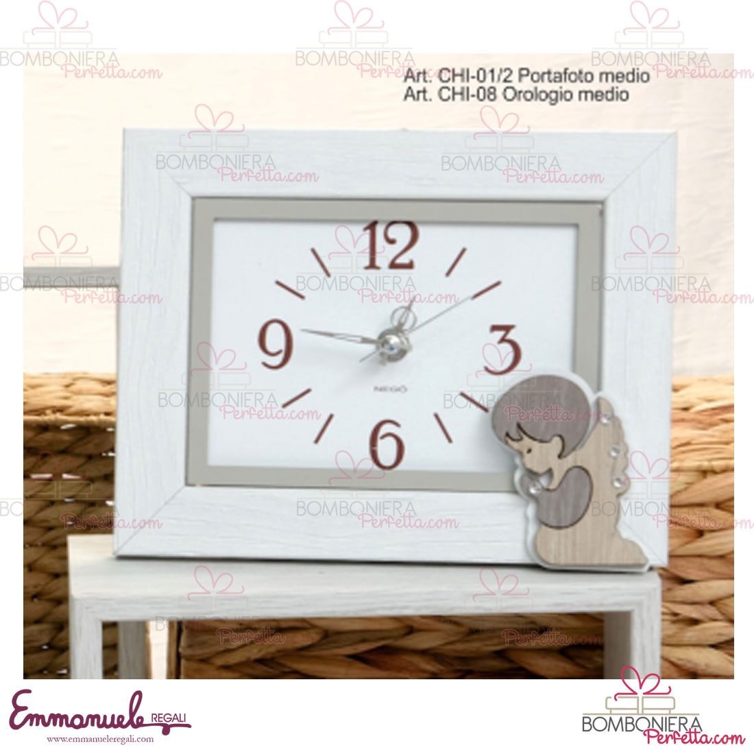 http://www.bombonieraperfetta.com/images/watermarked/1/detailed/19/CHI-01-2-Portafoto-medio-bianco-magnete-angelo-e-CHI-08-Orologio-medio-bianco-magnete-angelo-neg%C3%B2-bombonieraperfetta-emmanueleregali.jpg