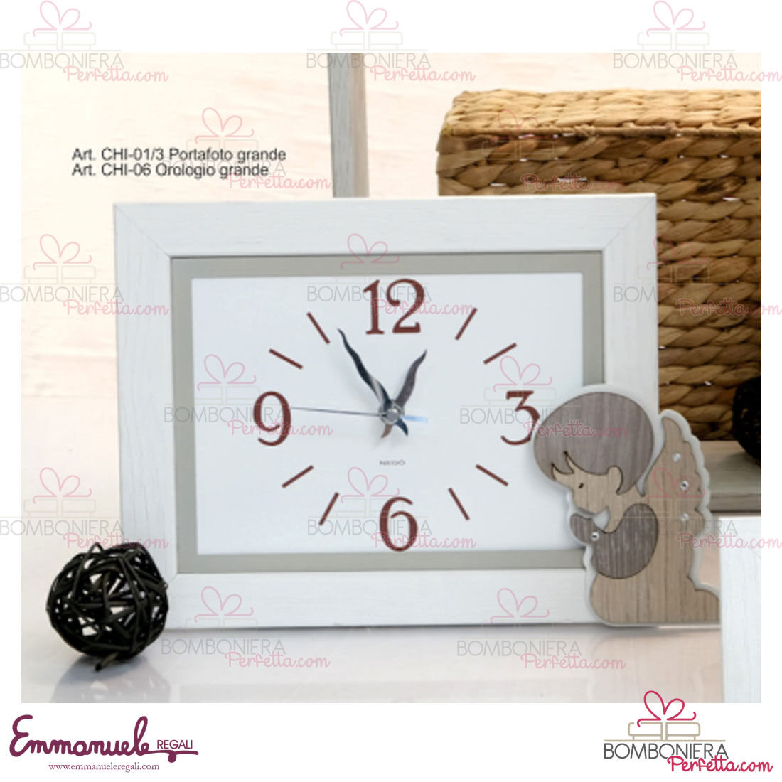 http://www.bombonieraperfetta.com/images/watermarked/1/detailed/19/CHI-01-3-Portafoto-grande-bianco-magnete-angelo-e-CHI-06-Orologio-grande-magnete-angelo-neg%C3%B2-bombonieraperfetta-emmanueleregali_llet-yp.jpg