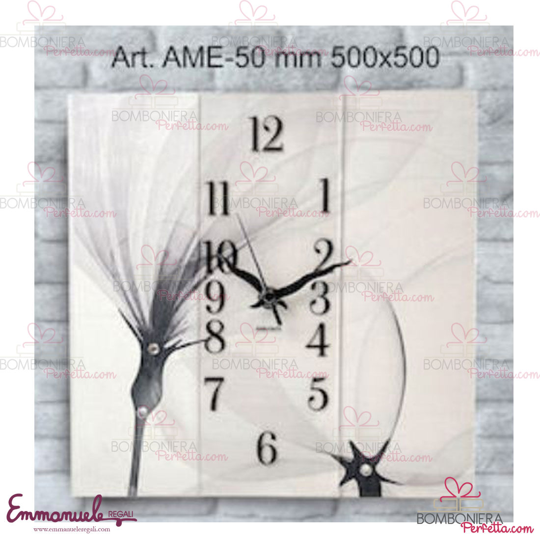 http://www.bombonieraperfetta.com/images/watermarked/1/detailed/21/AME-50-Orologio-da-parete-fiore-bianco-amelie-neg%C3%B2-bombonieraperfetta-emmanueleregali.jpg