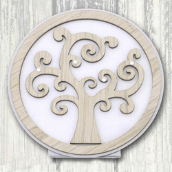 LIGHT-A  -  LAMPADA TONDA CON APPL. ALBERO-SERIE LAMPADE CIRCLE-NEGO'-EMMANUELEREGALI-BOMBONIERAPERFETTA