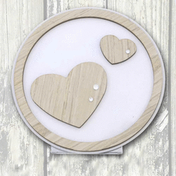 LIGHT-C  -  LAMPADA TONDA CON APPL. CUORI- SERIE LAMPADE CIRCLE-NEGO'-EMMANULEREGALI-BOMBONIERAPERFETTA