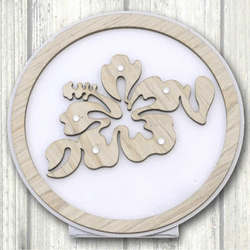 LIGHT-HI  -  LAMPADA TONDA CON APPL. HIBISCUS-SERIE LAMPADE CIRCLE-NEGO'-EMMANUELEREGALIBOMBONIERAPERFETTA