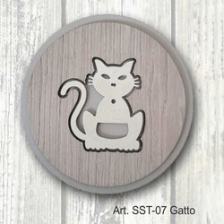 SST-07  -  SOTTOPENTOLA GATTO-SERIE SOTTOPENTOLA STAPPO-NEGO'-EMMANULEREGALI-BOMBONIERAPERFETTA