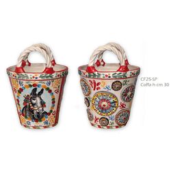 CF25.SP-Coffa Siciliana Decoro Asino e Ruote Carretto-Nonna Rosa-bombonieraperfetta-emmanueleregali