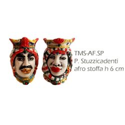 TMS-AF.SP-Portastuzzicadenti testa moro afro con turbante linea carretto-Nonna Rosa-bombonieraperfetta-emmanueleregali