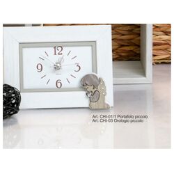 CHI-01-1-Portafoto-piccolo-bianco-con-megnete-angelo-e-CHI-03-Orologio-piccolo-con-magnete-Angelo-negò-bombonieraperfetta-emmanueleregali