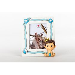 B9411 Portafoto bimbo corona azzurro-emmebi-emmanueleregali-bombonieraperfetta