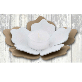 FIO-03  -  PORTA CANDELA FIORE DI LOTO FANGO-SERIE FIORE-NEGO'-EMMANUELEREGALI-BOMBONIERAPERFETTA