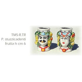 TMS-R.TR-Porta stuzzicadenti testa moro frutta linea Trizza-Nonna Rosa-bombonieraperfetta-emmanueleregali