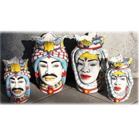 Teste Di Moro Afro con stoffa decoro Trizza-Nonna Rosa-bombonieraperfetta-emmanueleregali