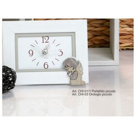 CHI-01-1-Portafoto-piccolo-bianco-con-megnete-angelo-e-CHI-03-Orologio-piccolo-con-magnete-Angelo-negò-bombonieraperfetta-emmanueleregali