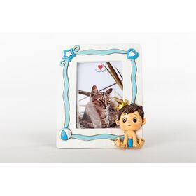 B9411 Portafoto bimbo corona azzurro-emmebi-emmanueleregali-bombonieraperfetta